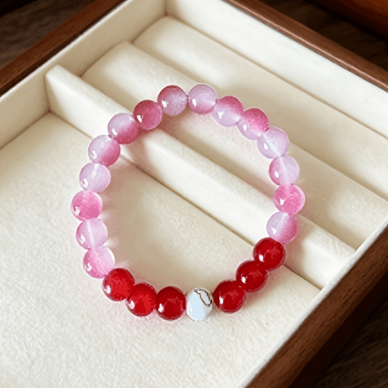 Gentle Pink Gradient Bead Bracelet for Brightness